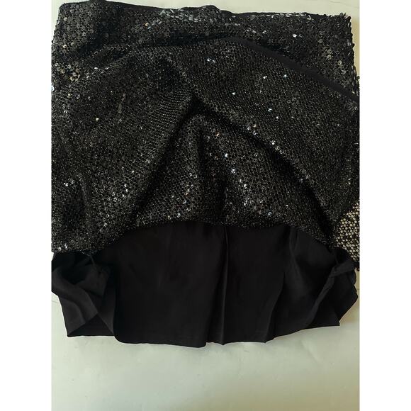 J Crew Collection Sequin Sheer Midi Skirt Women 4 Black Whimsigoth Disco Coquet - Picture 6 of 8